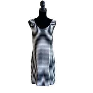 Saint Tropez West Womens Dress Size L Tan Black Striped Sleeveless‎ Tank